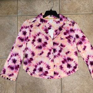 Tie dye button up pajama top